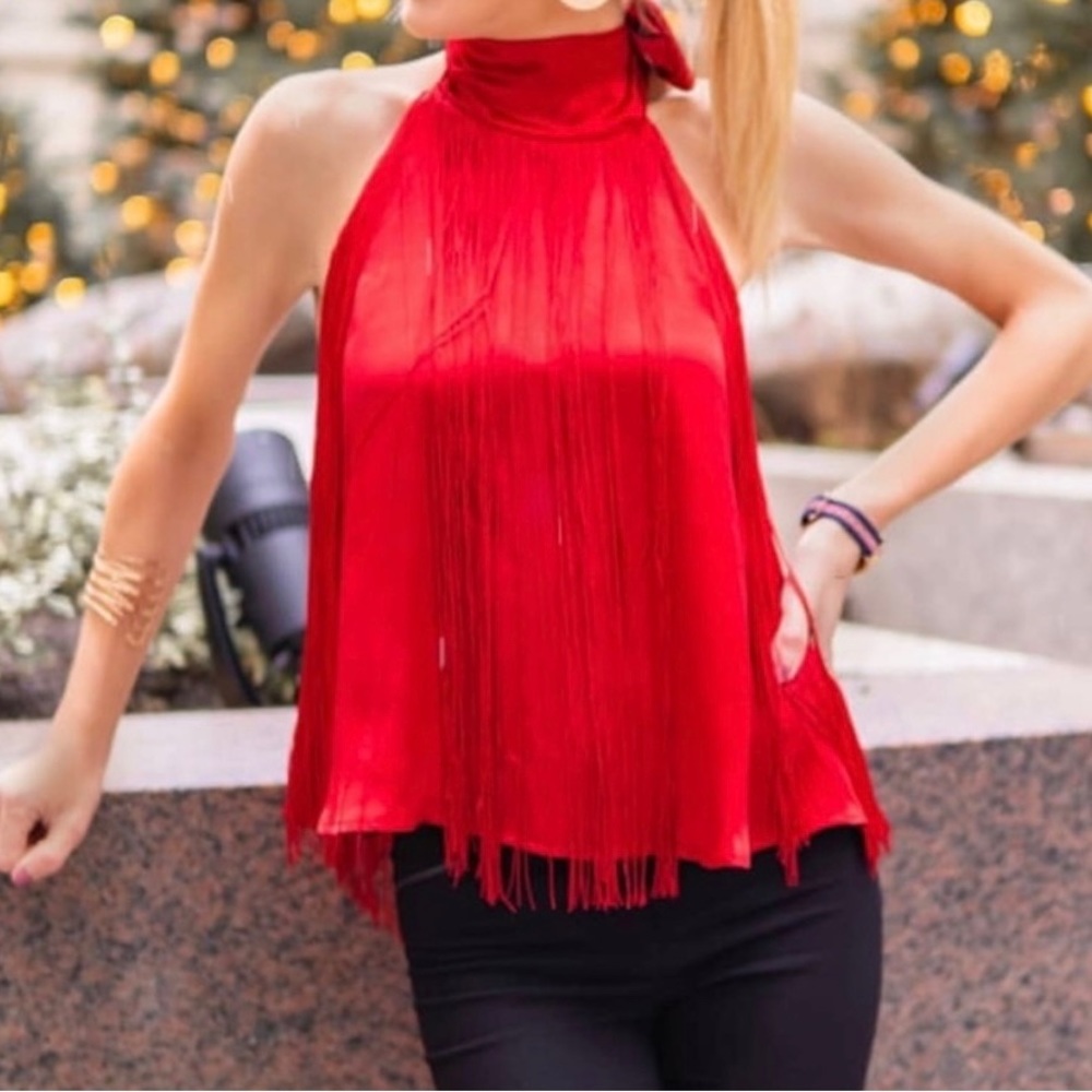 Zara Fringe Halter Top